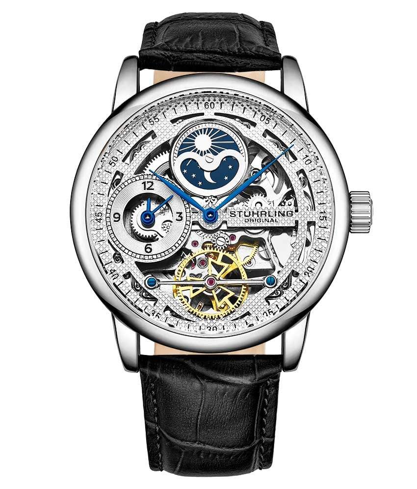 Silver Dial / Gold Case / Black Leather Strap Gold Layered Tang Buckle