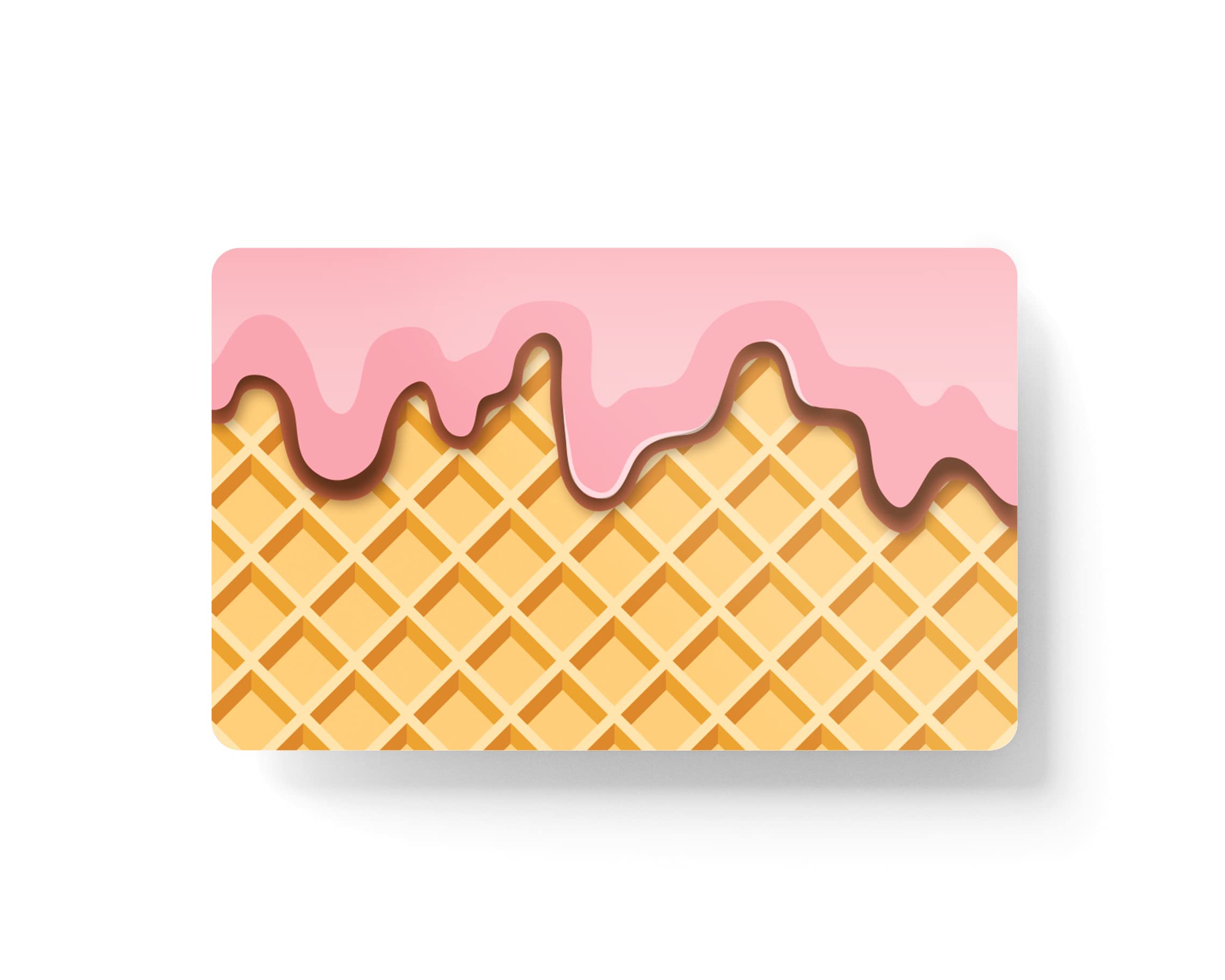 4pcs Kawaii Waffle Ice Cream Credit Card Skins - Premium 3M Vinyl Waterproof Stickers for Debit Cards | Bubble-Free Application | Cute Wallet Accessories for Girls & Teens