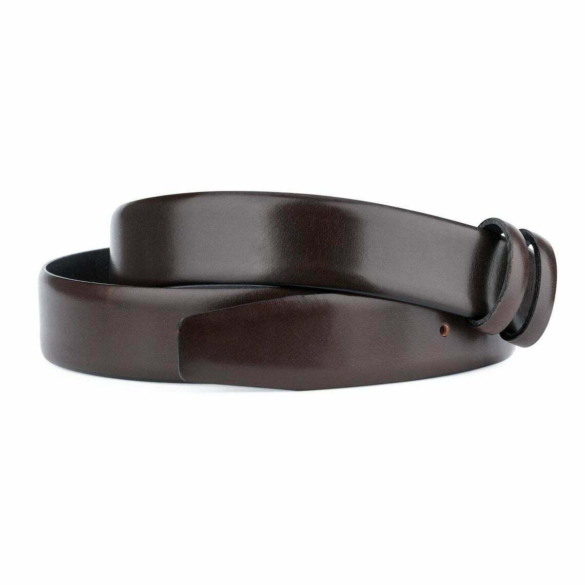 Men's Dark Brown Leather Belt - 35mm Vegetable Tanned Replacement Strap for Ferragamo Buckle | Classic Dress Belt for Office, Formal Wear & Business Attire