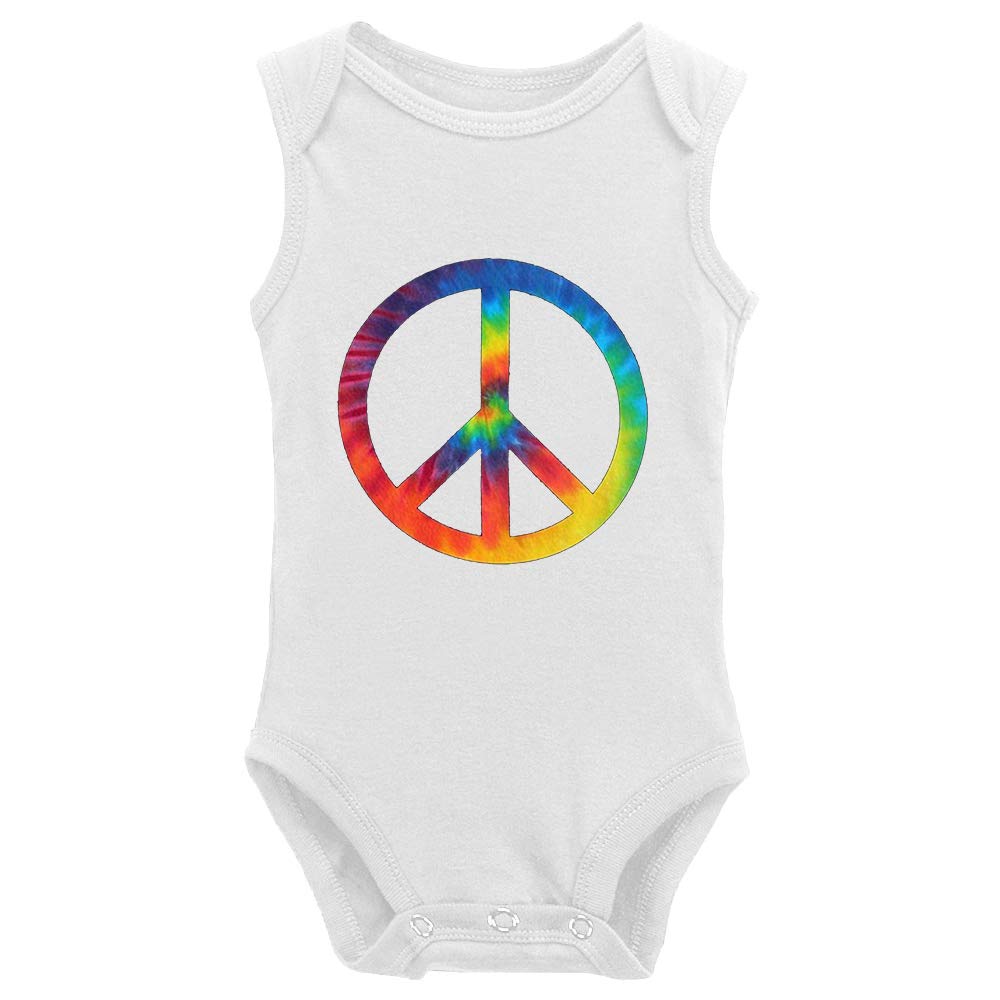 Tie Dye Peace Symbol Baby Bodysuit - Unisex Newborn Romper for Boys & Girls | Perfect for Casual Outfits, Photo Shoots & Peace-Themed Events