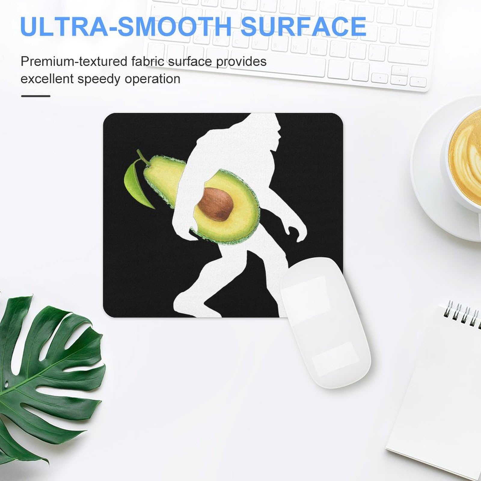 Bigfoot Carrying Avocado Gaming Mouse Pad - Durable, Non-Slip, Waterproof Mouse Mat for PC & Laptop - 18x22cm Office & Home Desk Accessory - Perfect for Gamers, Students & Professionals