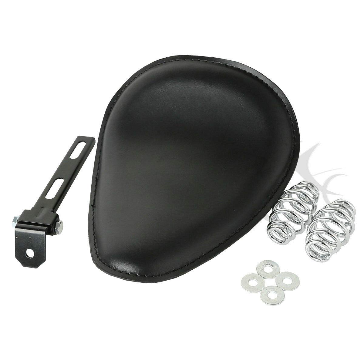 Black Solo Driver Seat Spring Mount Bracket Kit for Harley Sportster & Bobbers - Comfortable Motorcycle Seat Upgrade for Cruiser Rides
