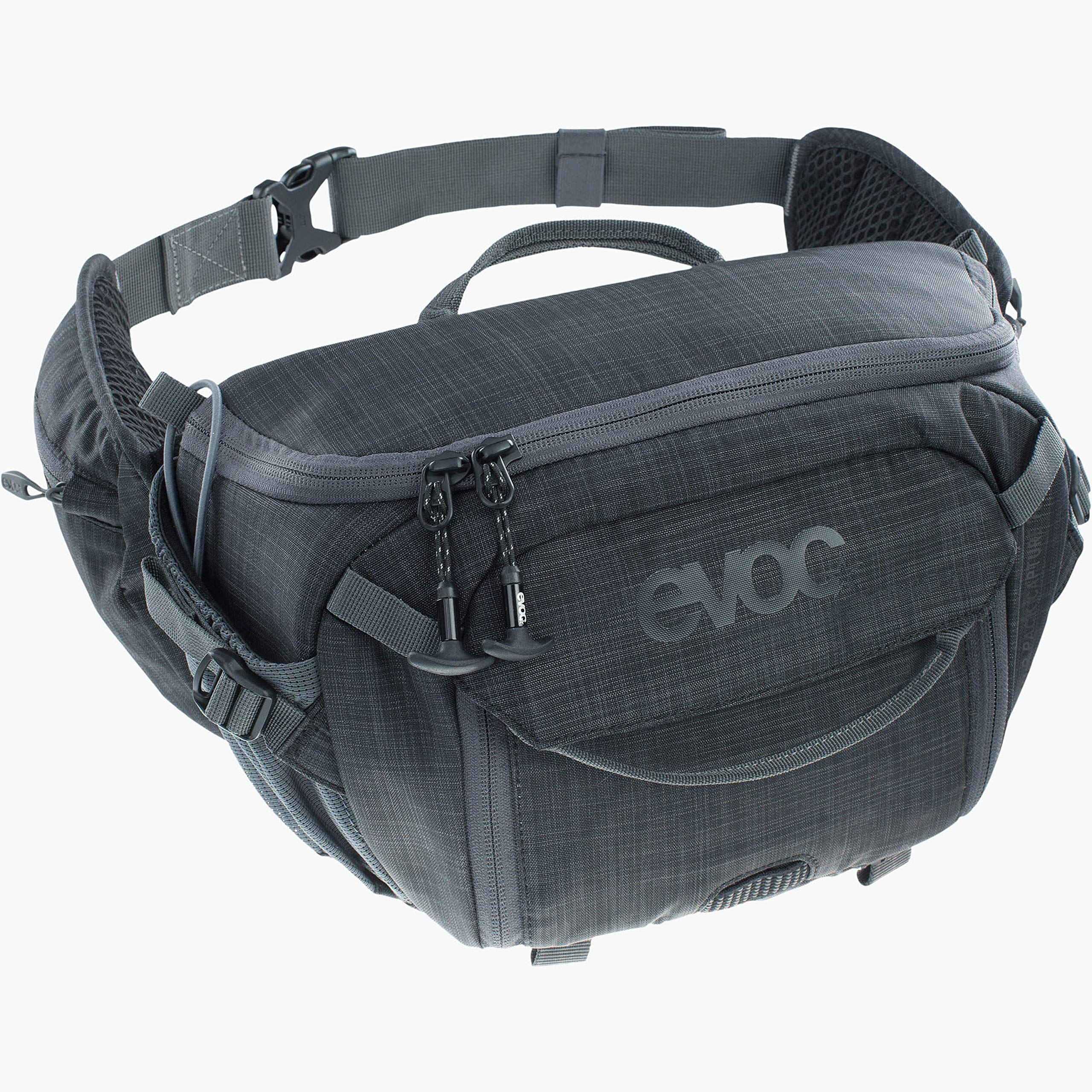 EVOC Hip Pack Capture 7L Waist Bag - Lightweight & Water-Resistant Fanny Pack for Hiking, Cycling & Travel - Heather Carbon Grey - Perfect for Outdoor Adventures & Daily Commutes