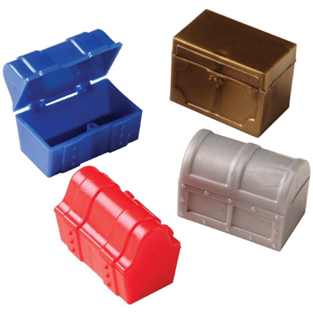 Mini Retro Treasure Chests 4-Pack - Under Bed Storage for Kids Toys