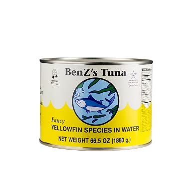 Premium Yellowfin Tuna in Water - 66.5oz (6 Pack) | Kosher Certified & Passover Approved | High Protein Canned Fish for Salads, Sandwiches & Healthy Meals