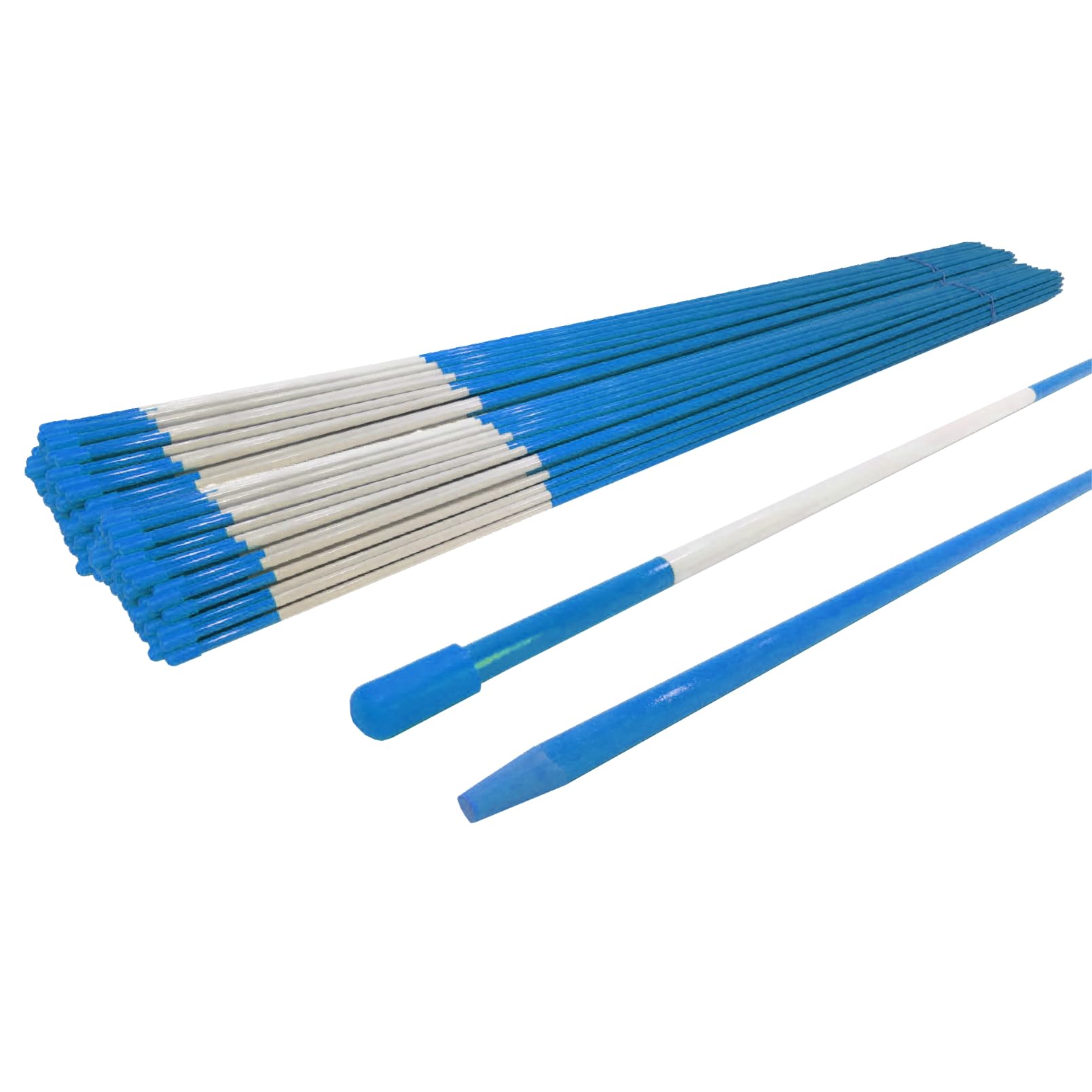 500 Pack 5/16 Inch Blue 48 Inch Reflective Driveway Markers - Heavy Duty Snow Stakes for Driveways, Parking Lots, Walkways & Sidewalks - Perfect for Winter Snow Plowing & Road Safety Visibility