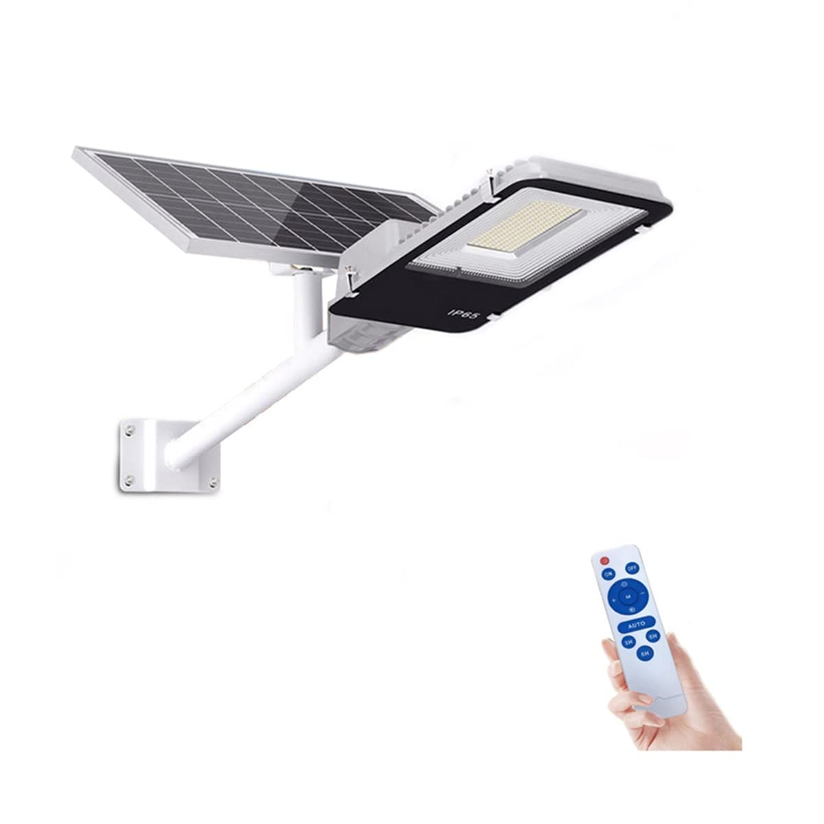 100W Solar Street Light Outdoor Commercial - IP65 Waterproof LED Solar Flood Light with Motion Sensor & Dusk to Dawn - Perfect for Parking Lots, Pathways, and Security Lighting