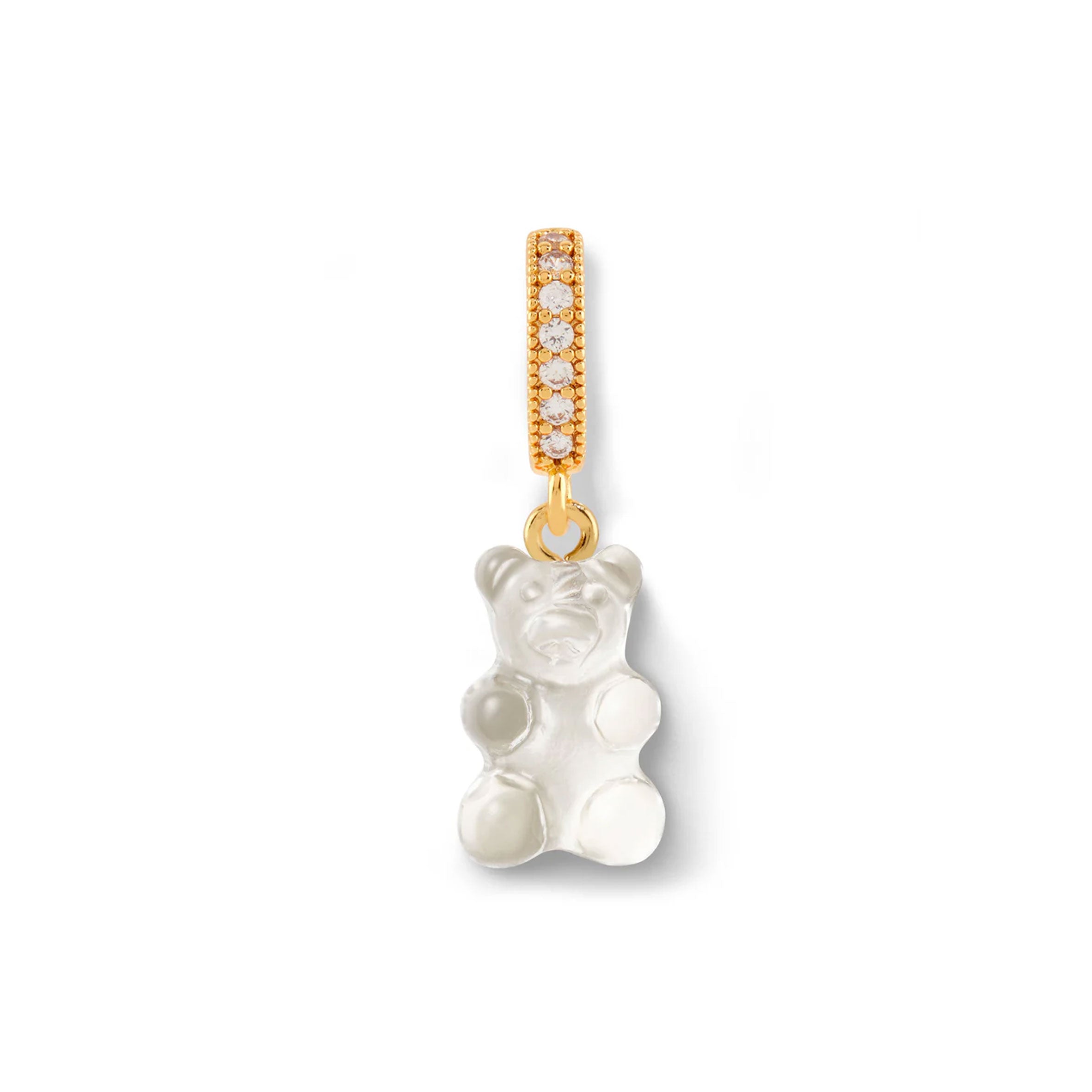 Nostalgia Bear Translucent Pendant Necklace with Pave Gold Connector - Perfect for Gifts, Anniversaries & Everyday Elegance