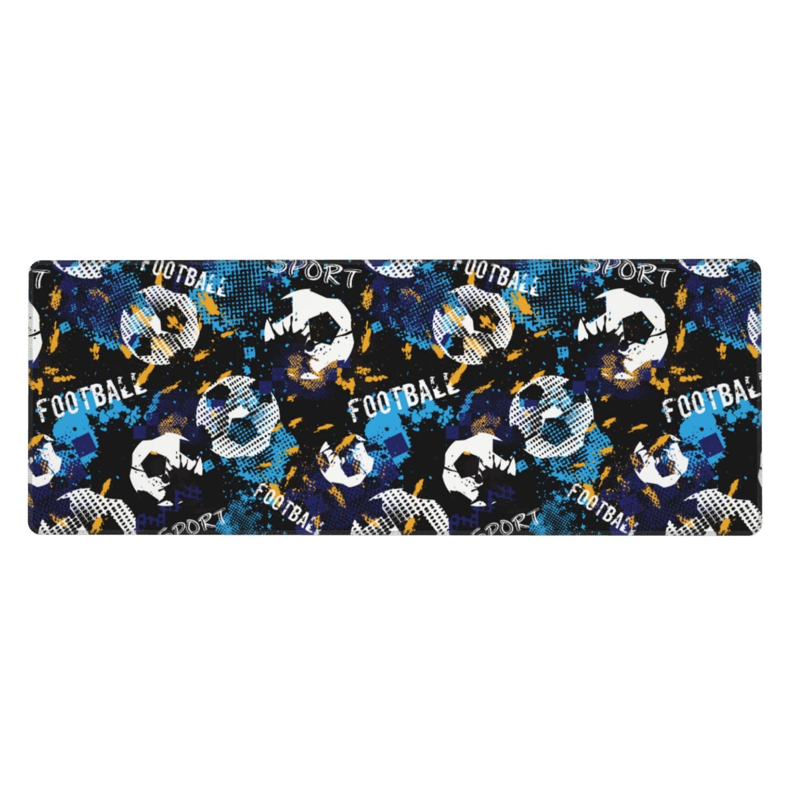 Pevtufa Large Gaming Mouse Pad with Football Design - Non-Slip Rubber Base (11.8x31.5 Inch) - Perfect for PC Gaming, Office Work & Esports Tournaments