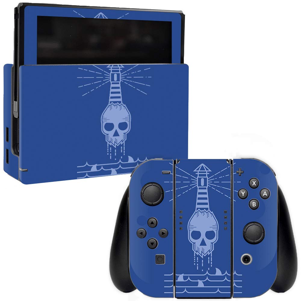 MightySkins Protective Vinyl Decal Wrap Cover for Nintendo Switch - Danger Sea Design | Durable, Customizable Skin | Easy to Apply & Remove | Made in USA | Perfect for Gaming, Travel & Personalization