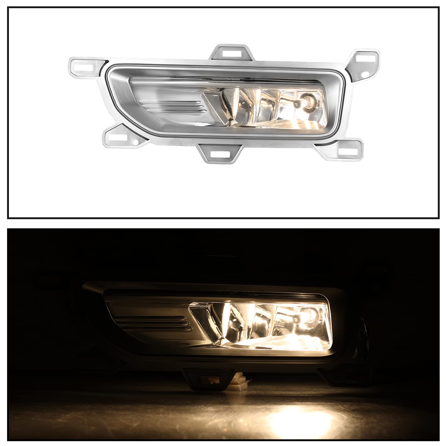 ROXX Fog Lights Assembly for 2020-2025 Nissan Titan - Chrome Bezel Fog Lamps with Wiring Kit, Switch & H8 Halogen Bulbs (Driver & Passenger Side) | Enhanced Visibility for Night Driving & Bad Weather Conditions