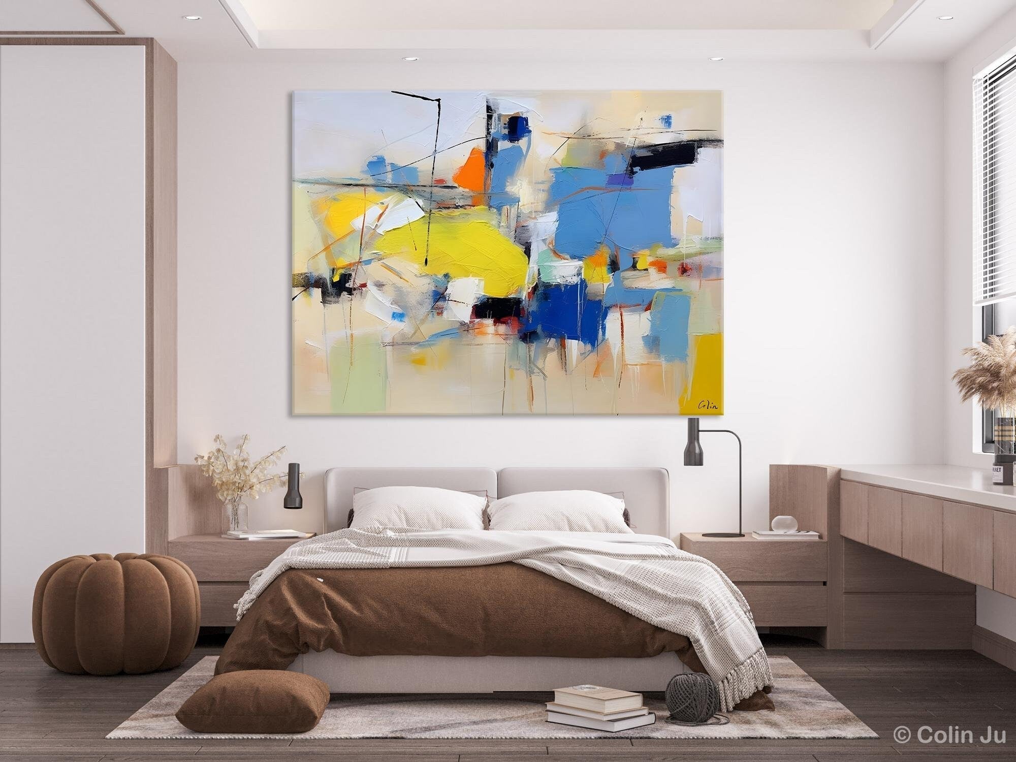 Large Abstract Canvas Art for Sale - Original Hand Painted Acrylic Wall Art - Modern Home Decor for Living Room & Bedroom - Perfect Gift for Housewarming