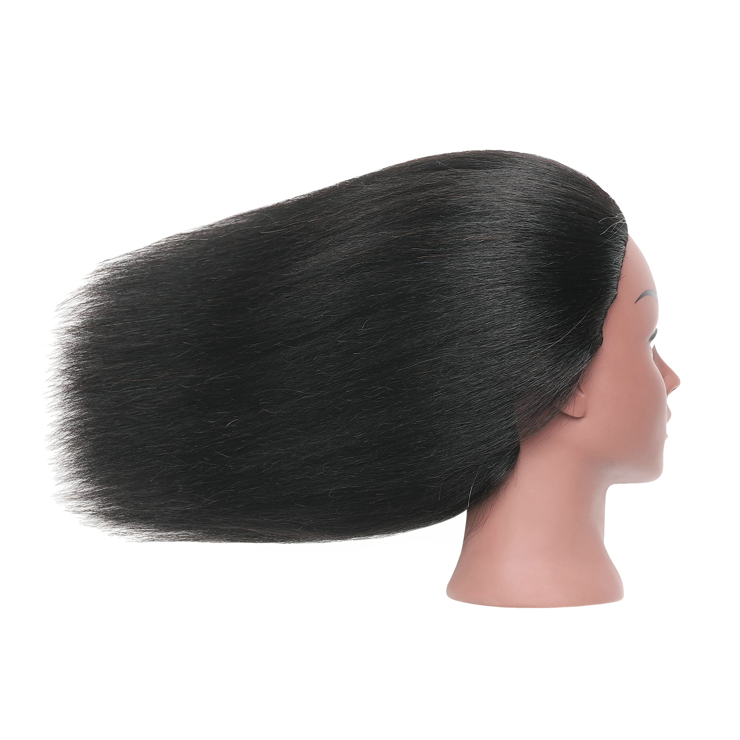 YANGANG 100% Real Human Hair Mannequin Head for Hairdresser Training - Professional Cosmetology Practice Doll with Adjustable Stand & Clamp Holder - Perfect for Salon Styling, Cutting, Coloring & Braiding Practice