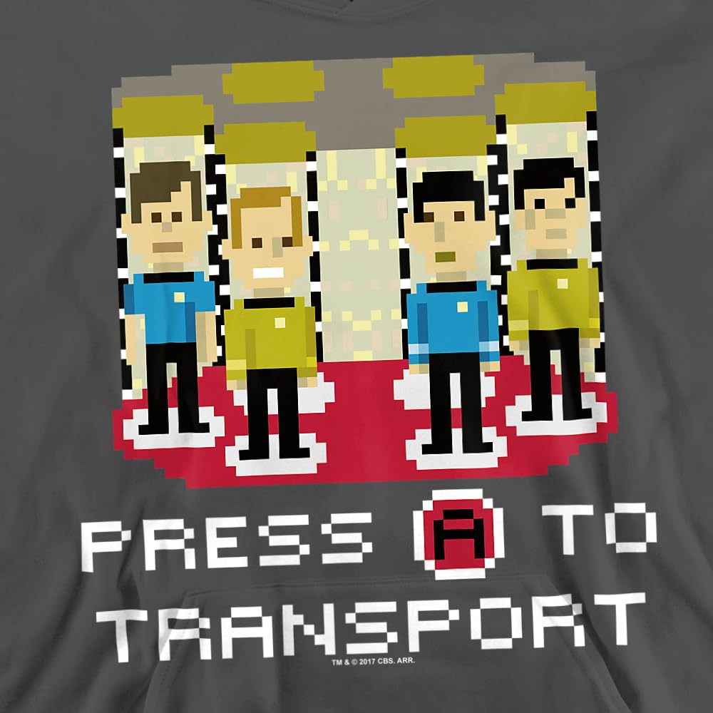 Star Trek Press A to Transport Unisex Kids Hoodie - Boys & Girls Pullover Sweatshirt for Cosplay, Gifts & Everyday Wear
