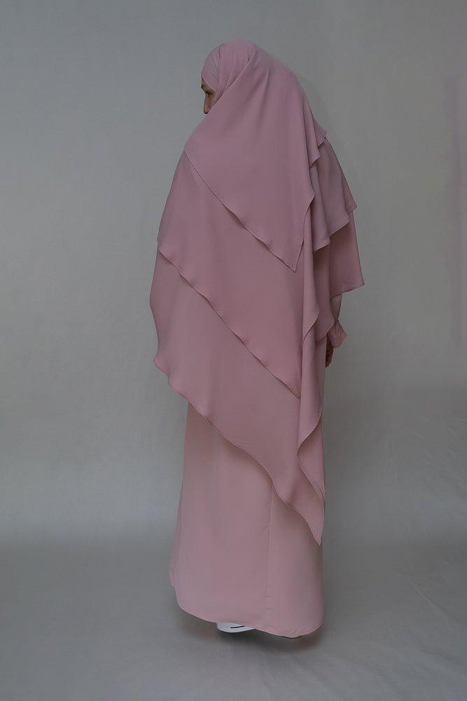 Elegant Pink Abaya Set for Women - Comfortable & Stylish Islamic Dress for Prayer, Modest Fashion & Special Occasions