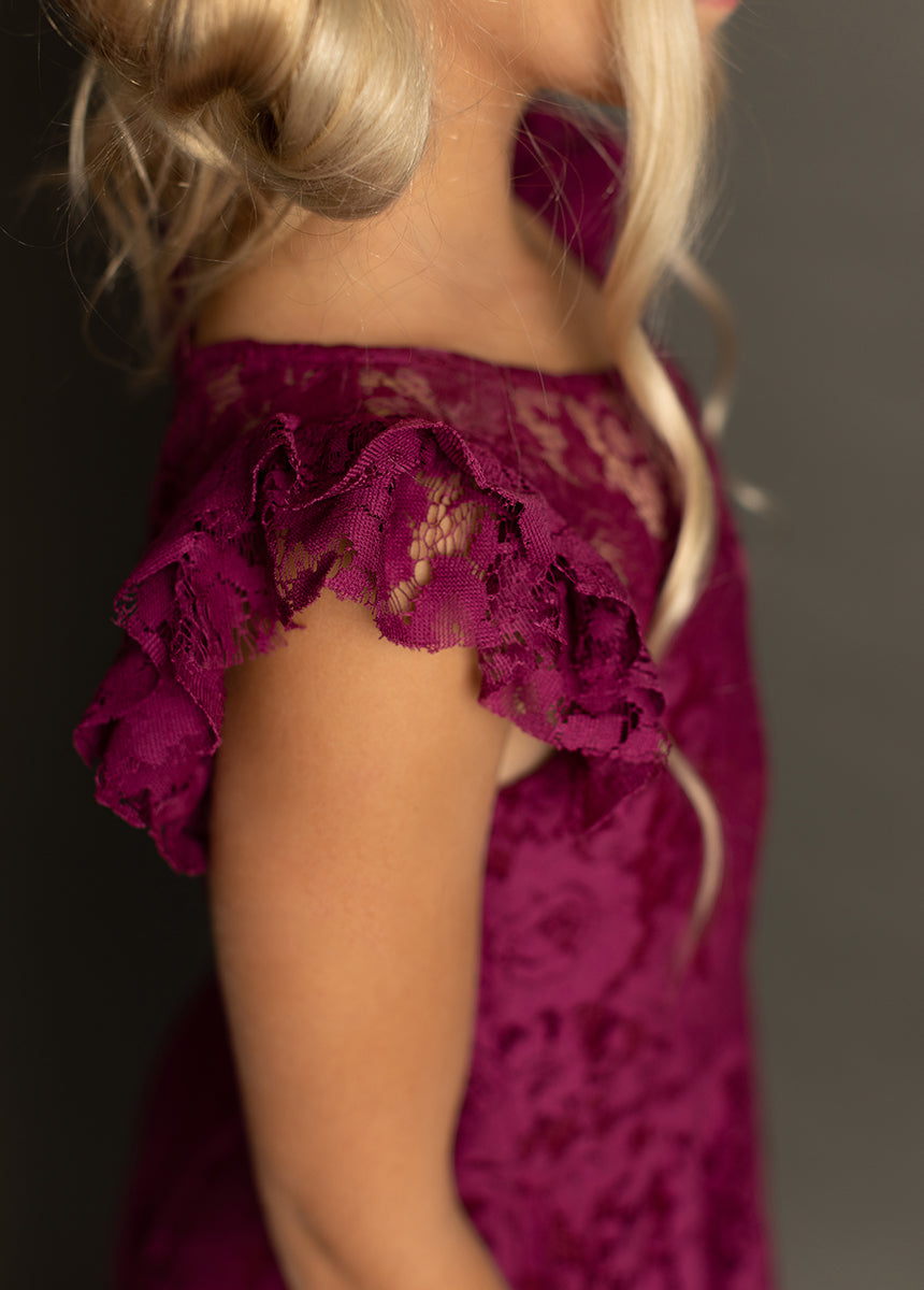 Angie Dress in Berry - Elegant Floral Midi Dress for Women | Perfect for Weddings, Parties & Special Occasions