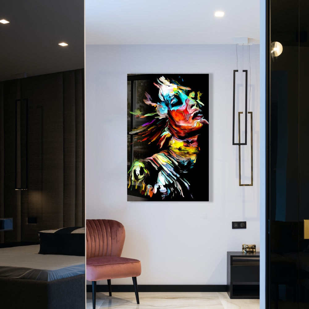 Vibrant Abstract Portrait Painting II - Modern Wall Art for Living Room, Bedroom & Office Decor