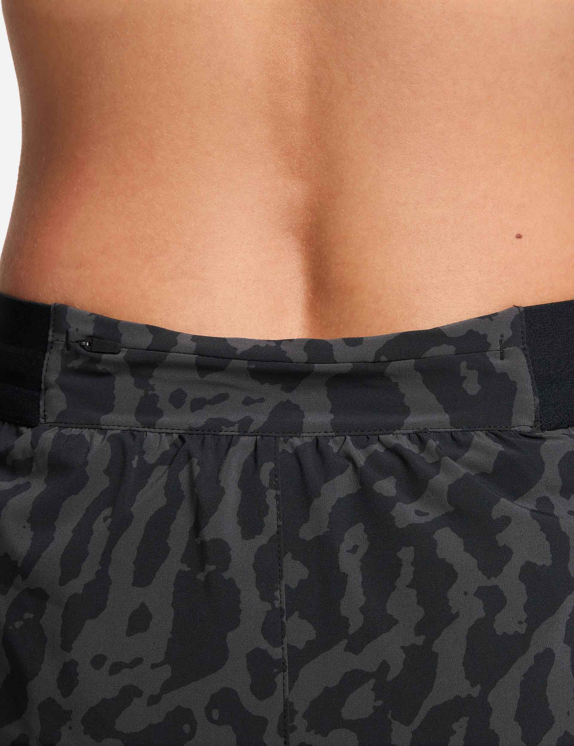 Swift Dri-FIT 2-in-1 Printed Running Shorts for Men - Breathable Quick-Dry Workout Shorts with Liner | Black/Reflective Silver | Ideal for Jogging, Gym & Outdoor Activities