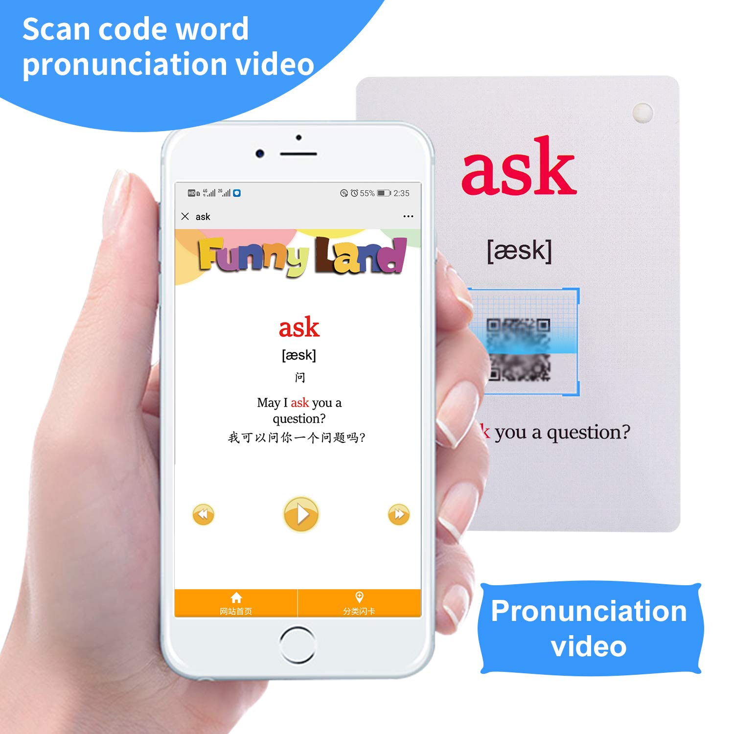 Educational English Verb Flash Cards for Kids - Preschool Learning Toys, Pocket-Sized Vocabulary Cards for Toddlers & Children | Perfect for Homeschooling, Classroom Activities & Early Childhood Development