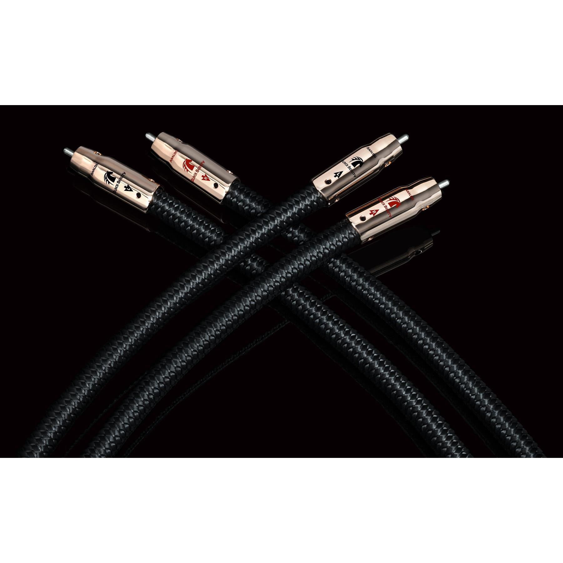Premium AudioQuest Black Beauty RCA Audio Cables - High-Quality Stereo Interconnect Pair for Home Theater, Hi-Fi Systems & Audiophile Setups
