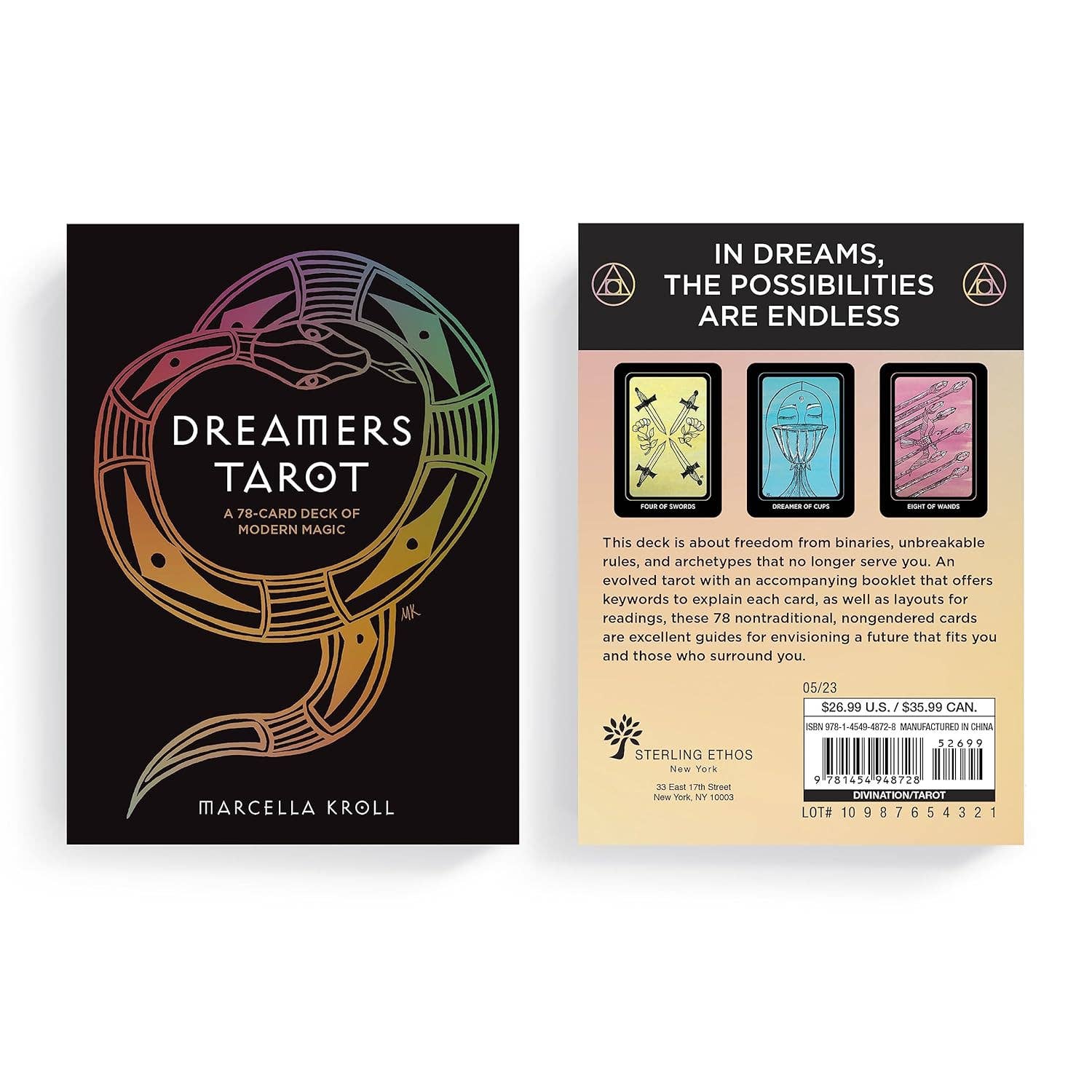 Dreamers Tarot Deck by Marcella Kroll - 78-Card Mystical Tarot Set with Guidebook for Divination, Self-Discovery & Spiritual Growth | Perfect for Beginners & Professional Readers
