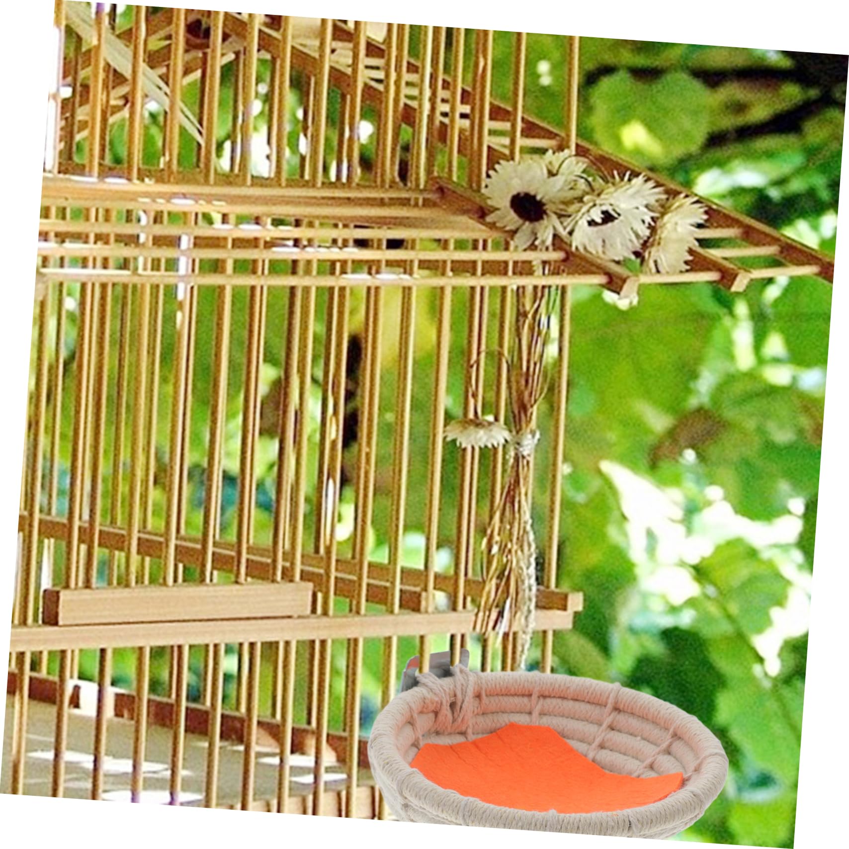 Baluue Cotton Bird Breeding House - Handwoven Rope Nest for Hatching & Nesting - Ideal for Long Tail Golden Blue Birds & Small Birds - Perfect for Aviaries, Bird Cages & Outdoor Use