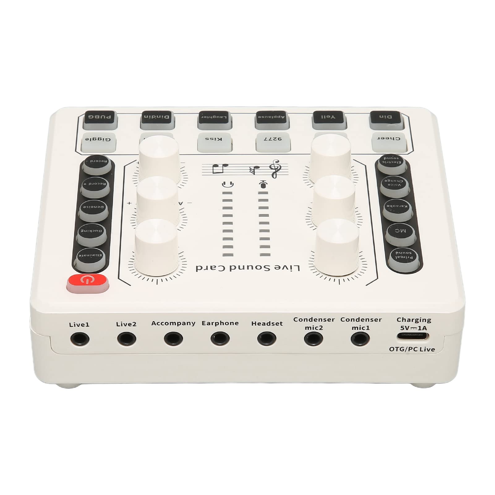 TOUISEDGI Professional Live Sound Card with Multiple Sound Effects & Voice Changer - Portable Mini Sound Mixer Board for Live Streaming, Home KTV, Podcasting & Gaming (Ideal for Twitch, YouTube & TikTok Creators)