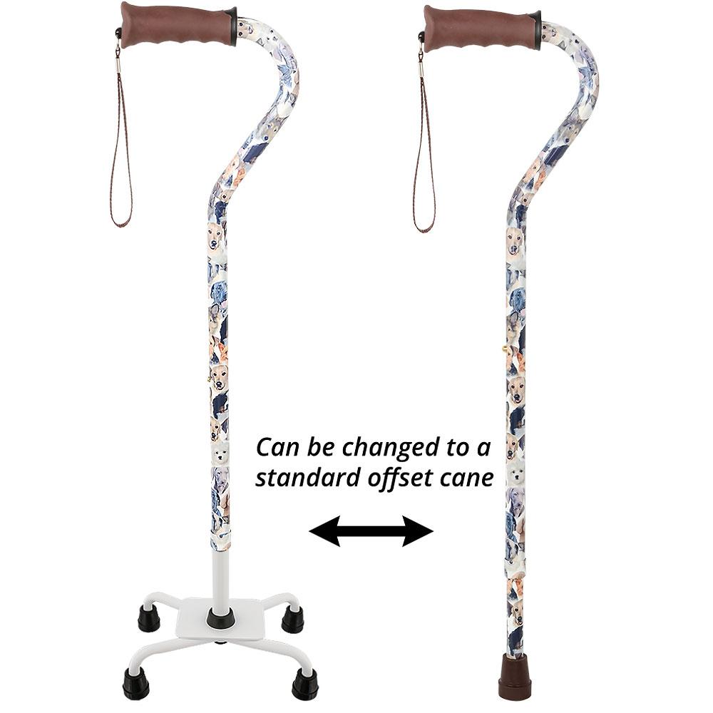Ergonomic Quad Base Cane with Comfort Grip for Dog Lovers - Ideal for Walking Pets, Outdoor Activities & Mobility Support