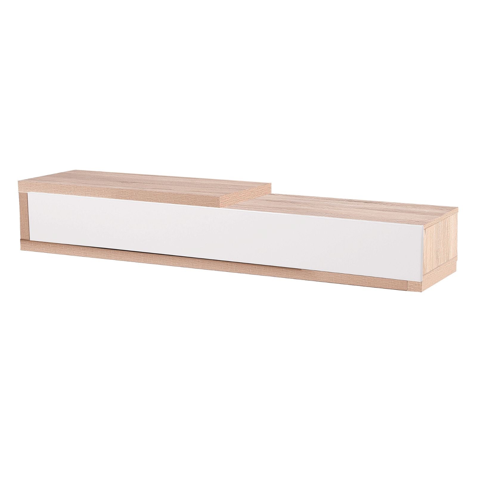Criterion Durham Extendable TV Stand 260cm - Lowline Oak Wood Media Console for Living Room, Bedroom & Home Theater