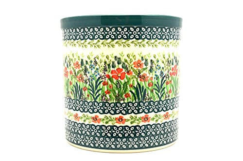 Authentic Polish Pottery Utensil Holder - Handcrafted Unikat Signature U4335 for Kitchen Organization & Decor | Perfect for Spoons, Forks & Cooking Tools