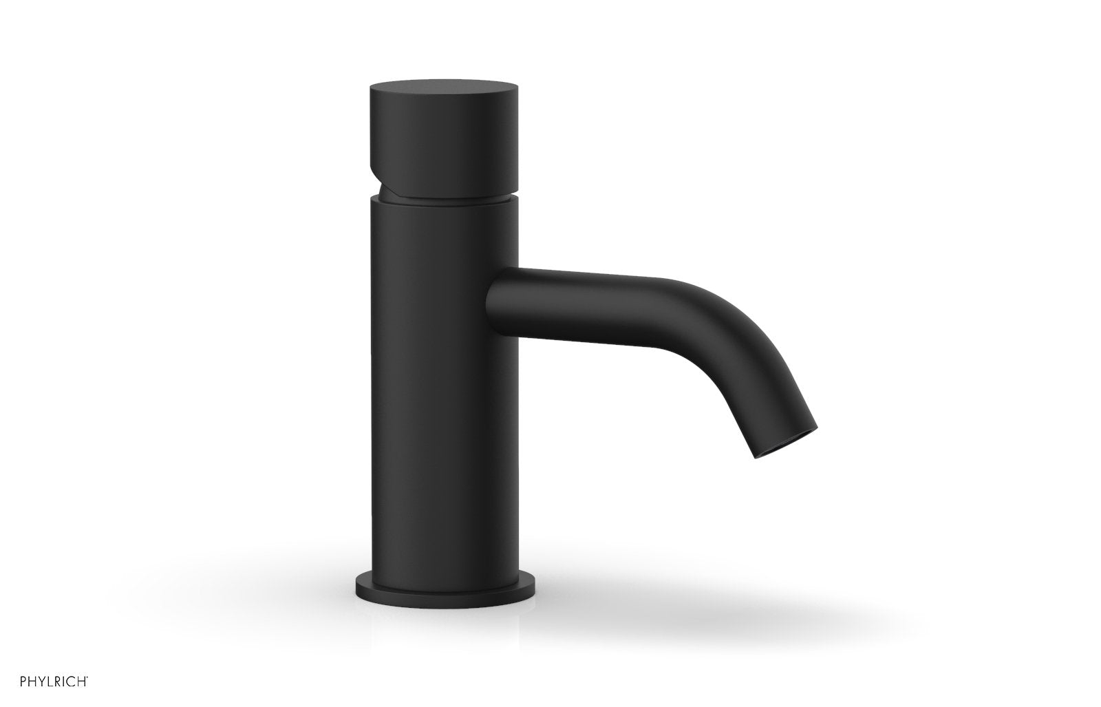 BASIC II Single Hole Bathroom Faucet with Smooth Handle - Modern Waterfall Spout Design for Sink Vanity, Perfect for Home, Hotel, and Office Restroom Renovation