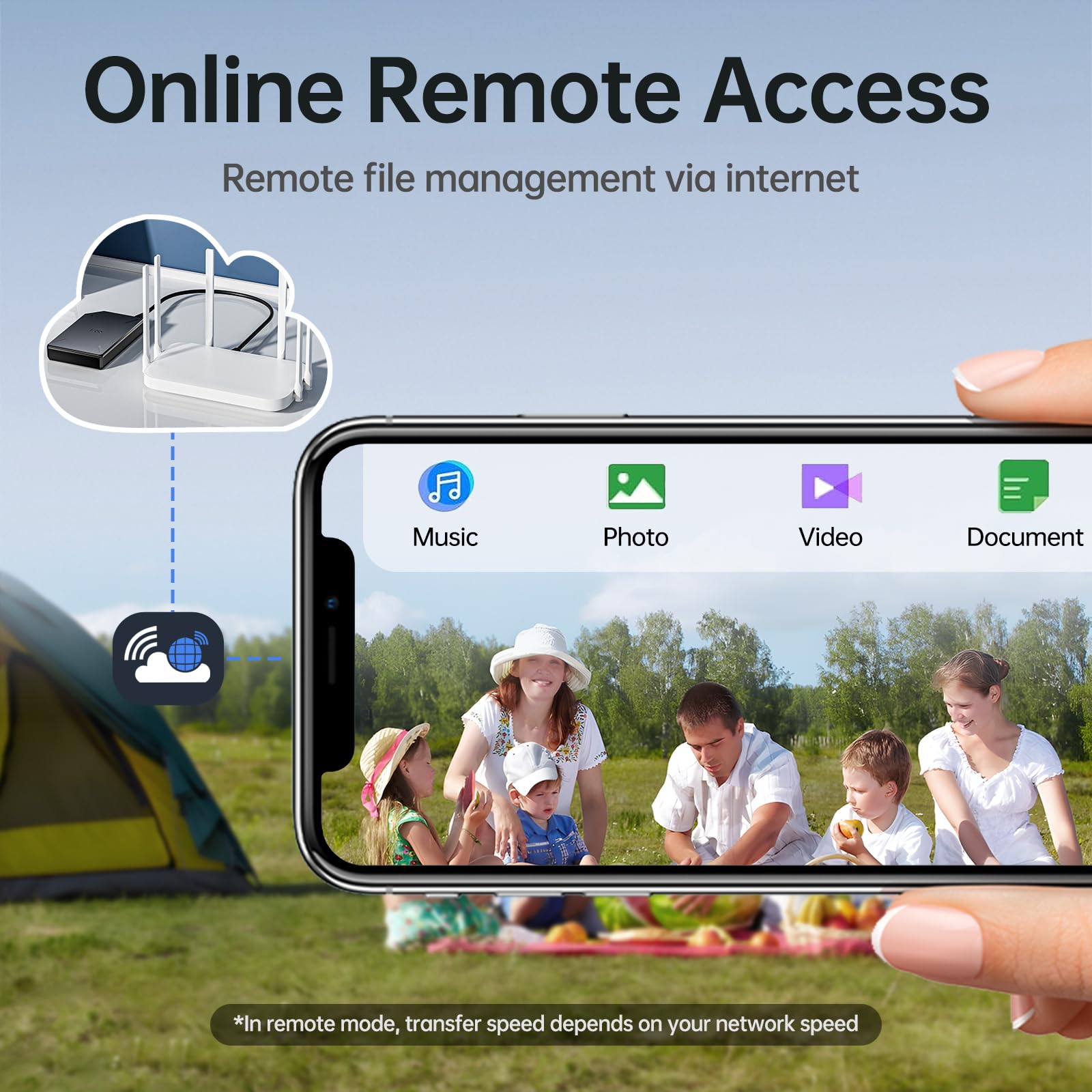 SSK 2TB Portable External SSD with Wi-Fi Hotspot | Wireless Personal Cloud Storage for Auto-Backup | Remote Access for Phone, Tablet & Laptop | Perfect for Travel, Work & Home Data Backup