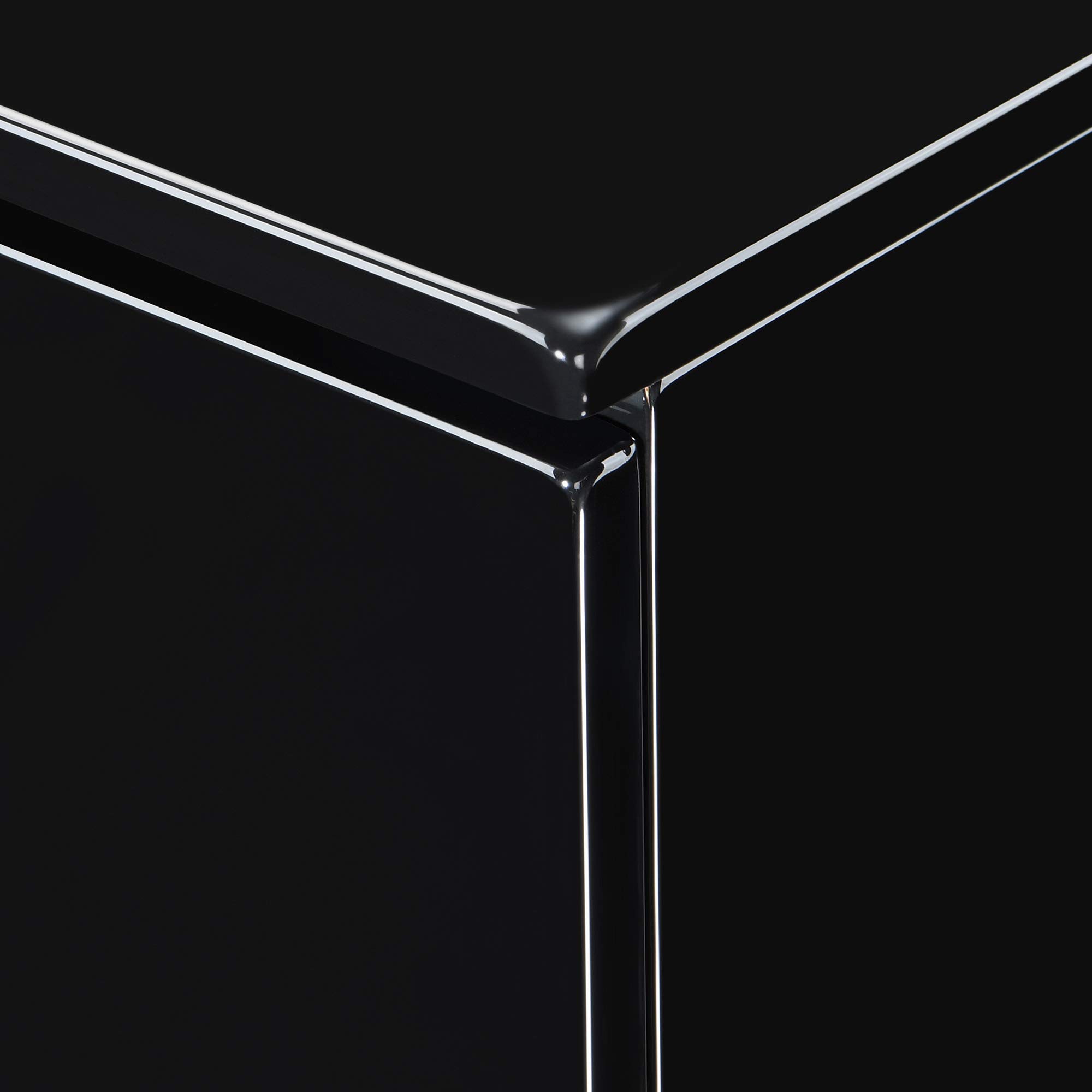 ClickDecor Hudson End Side Nightstand with 2 Drawers - Wooden Nightstand Table for Bedroom with Matte Chrome Handle - Black - Perfect for Small Spaces, Apartment Living & Guest Rooms