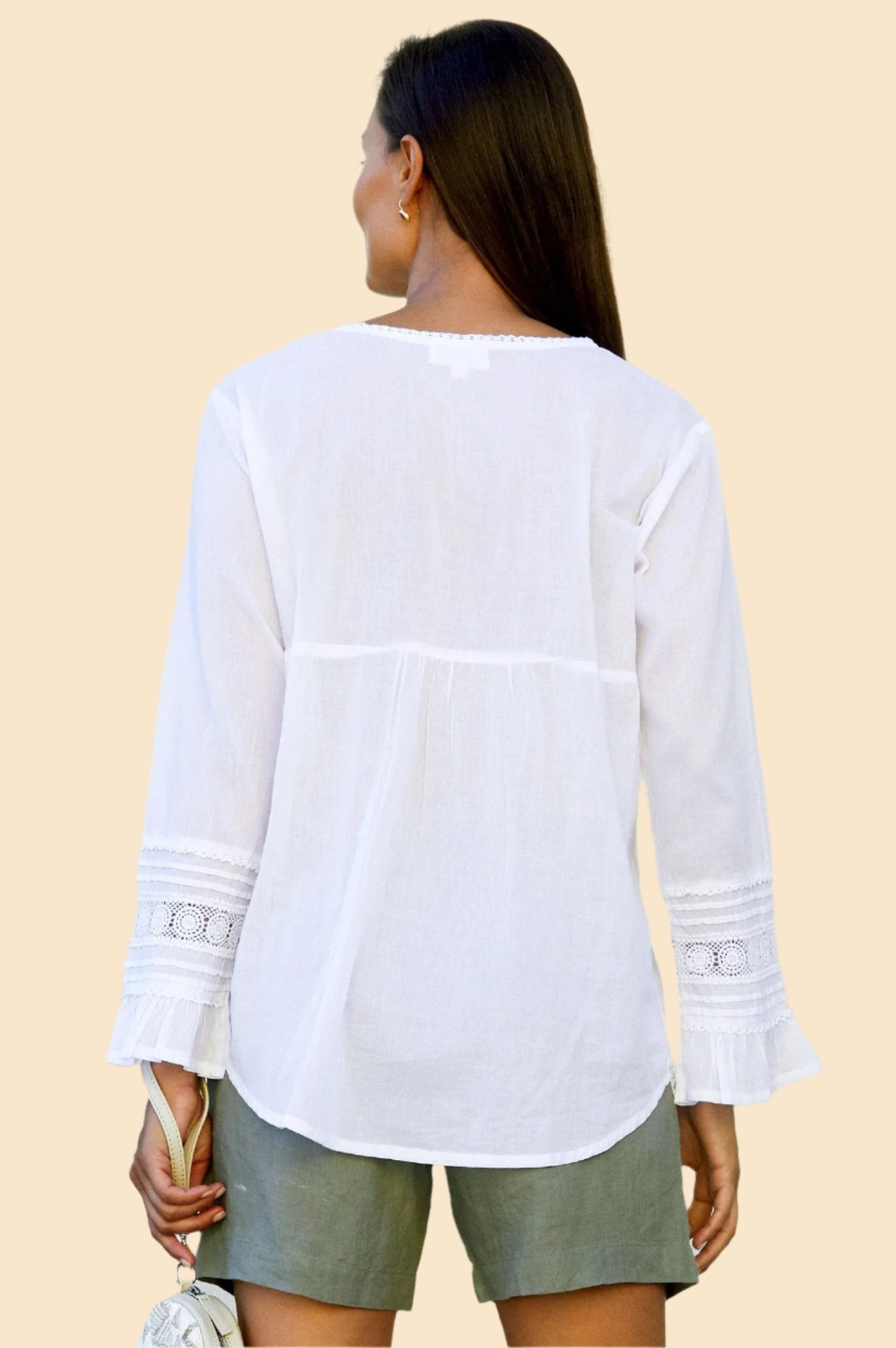 Valentina Embroidered Blouse for Women - Elegant White Floral Embroidered Top - Perfect for Parties, Weddings & Date Nights