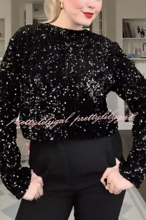 Elegant Tie-Front Bow Sequined Jacket for Women - Perfect for Parties & Date Nights | Two-Way Styling Options