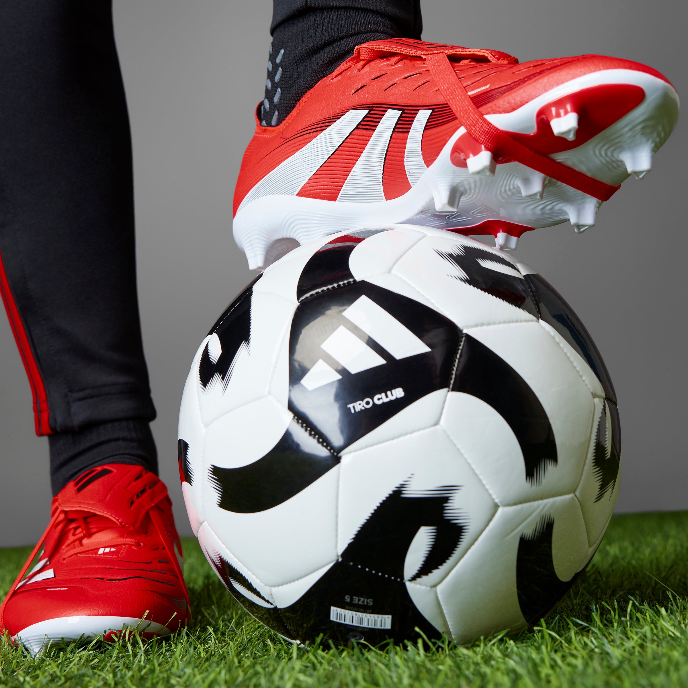 Adidas Predator League FG Soccer Cleats for Men - Fold Over Tongue Football Shoes in Lucid Red/White/Core Black | Perfect for Artificial Grass & Competitive Matches