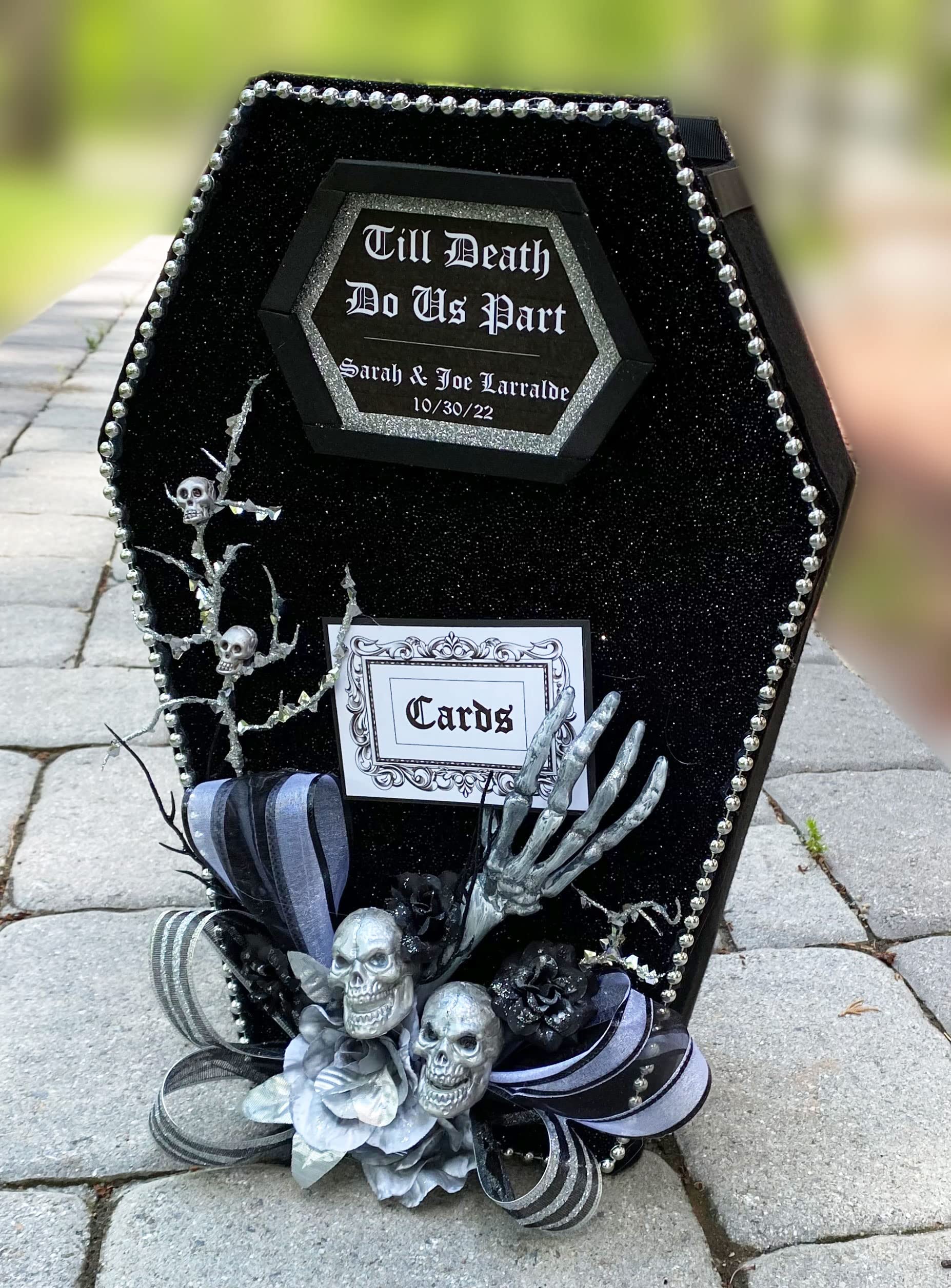 Personalized Coffin Wedding Card Box for Halloween - 