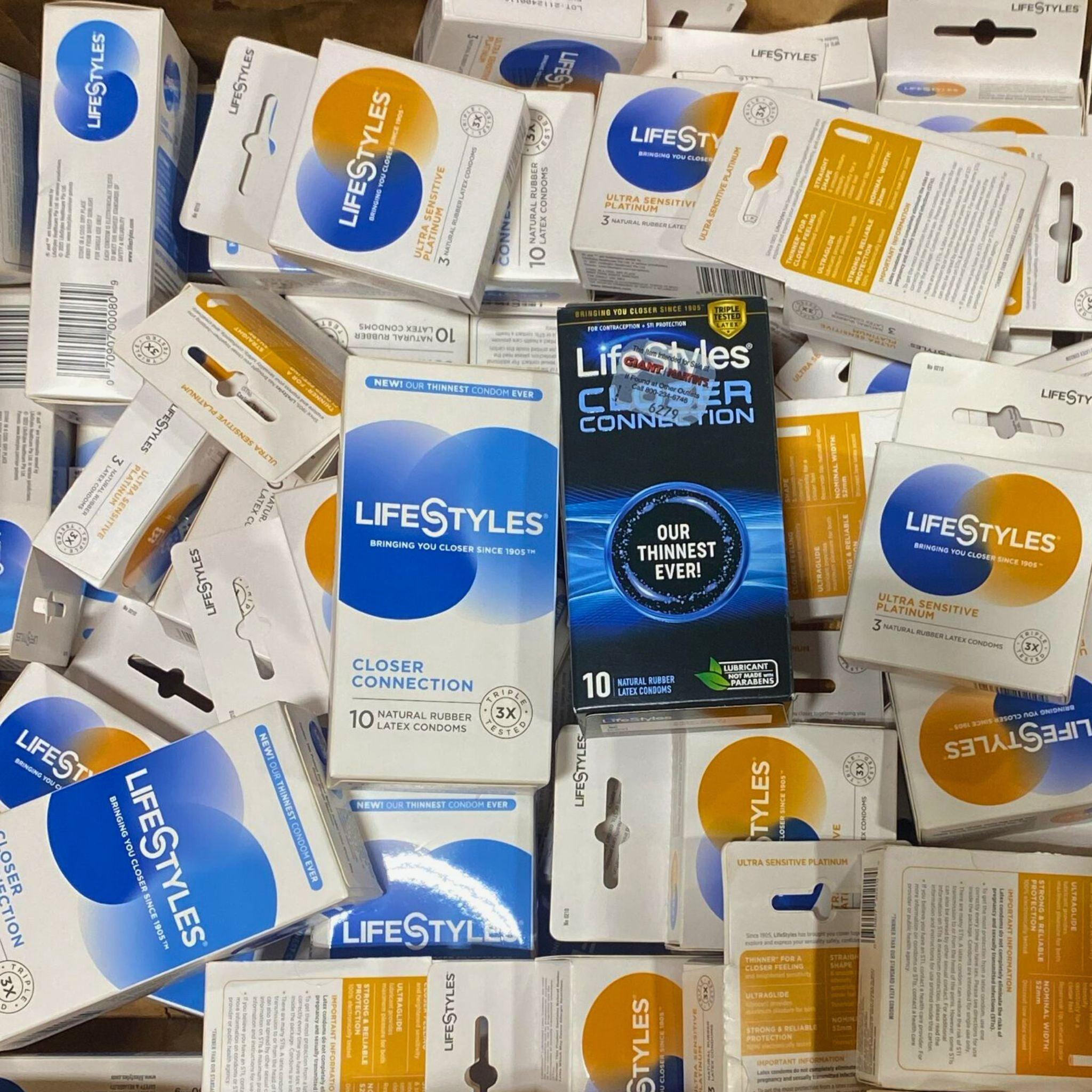 Premium Lifestyles Natural Rubber Latex Condoms - 55 Pack | Ultra Thin & Sensitive for Maximum Protection | Perfect for Safe Sex, Travel & Discreet Protection