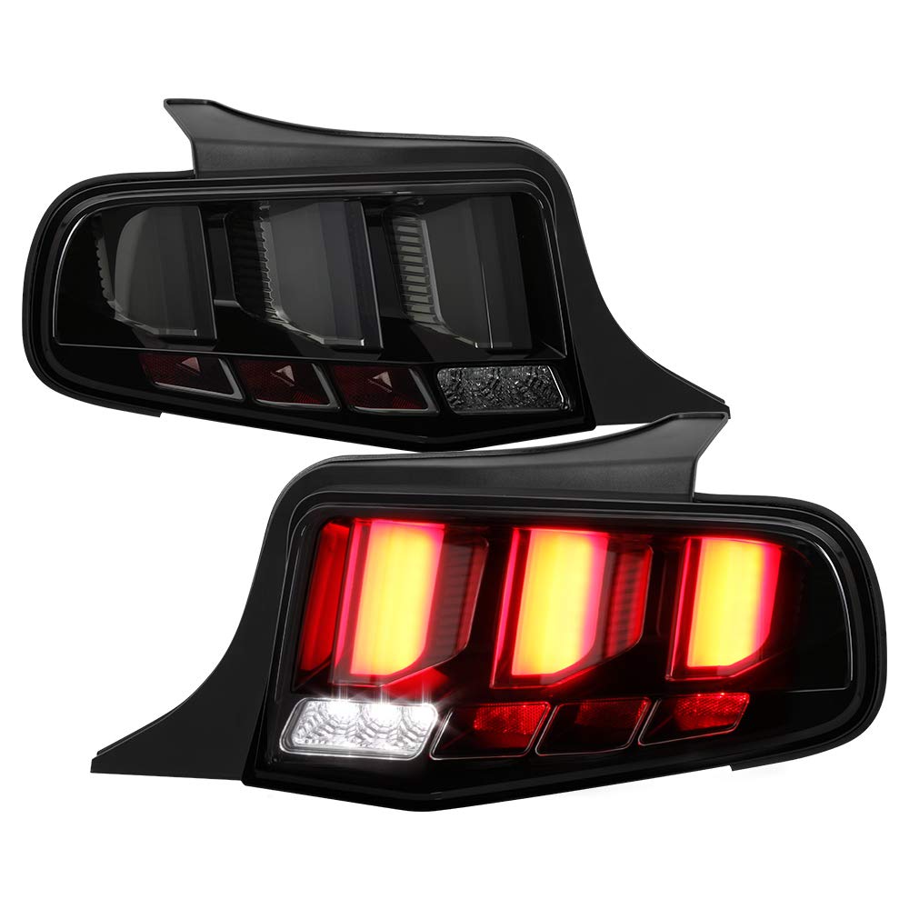 2010-2012 Ford Mustang Sequential LED Tail Lights - Smoked Black Style for Enhanced Visibility & Style | Perfect for Night Driving & Car Shows