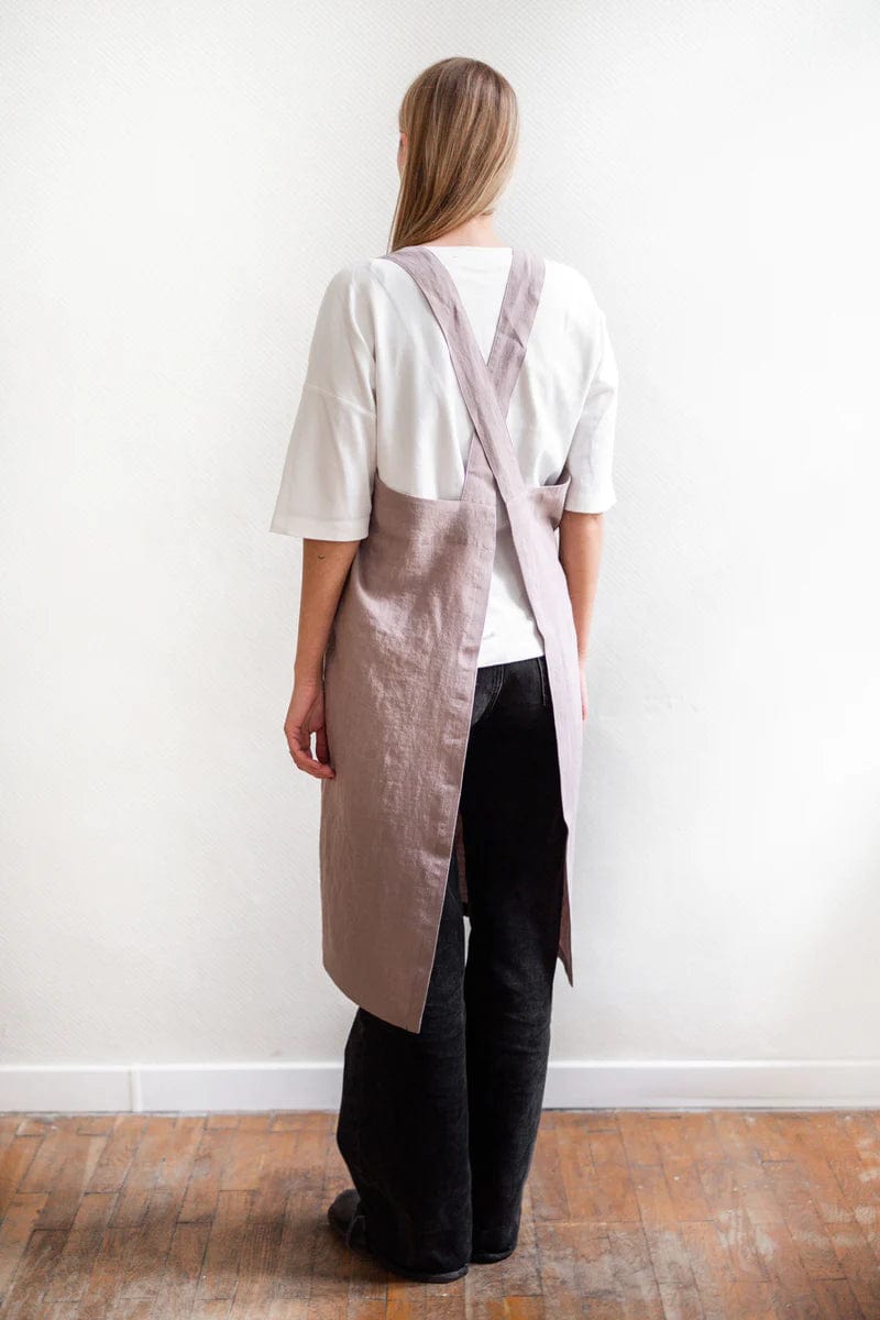 Japanese Cross Linen Apron - Premium Unisex Kitchen Apron for Cooking, Baking & BBQ - Breathable & Stylish Cross-Back Design for Home Chefs & Professional Cooks