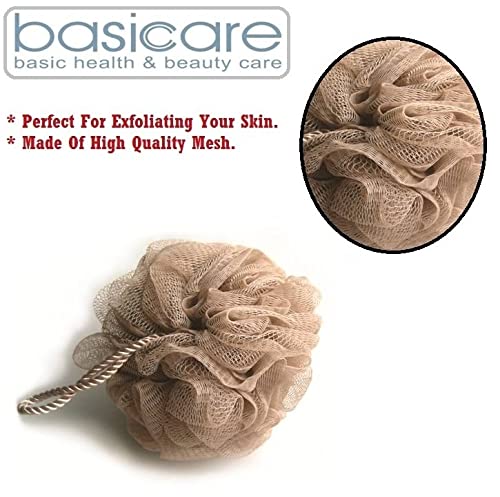 Luxury Brown Loofah Sponge for Women & Men - Gentle Exfoliating Body Scrubber, Bath Sponge & Shower Pouf | Pack of 1 | Perfect for Daily Skincare & Spa Relaxation at Home