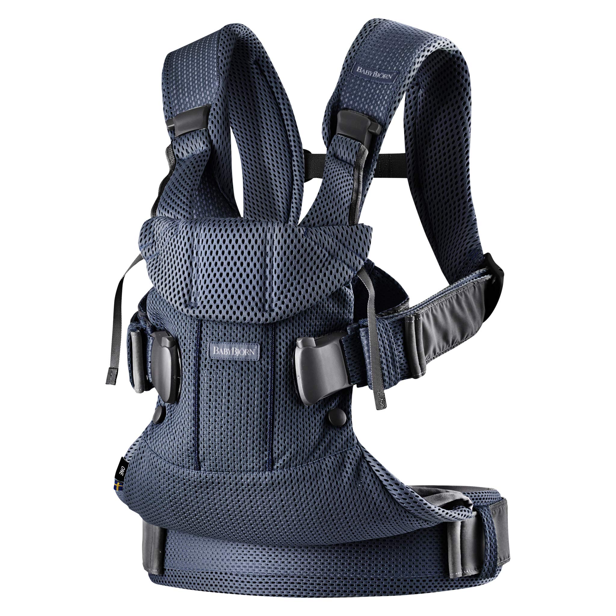 BabyBjörn Baby Carrier One Air - Breathable 3D Mesh, Navy Blue, One Size (Pack of 1) | Ergonomic & Lightweight Baby Carrier for Newborns to Toddlers - Perfect for Hiking, Shopping & Everyday Use