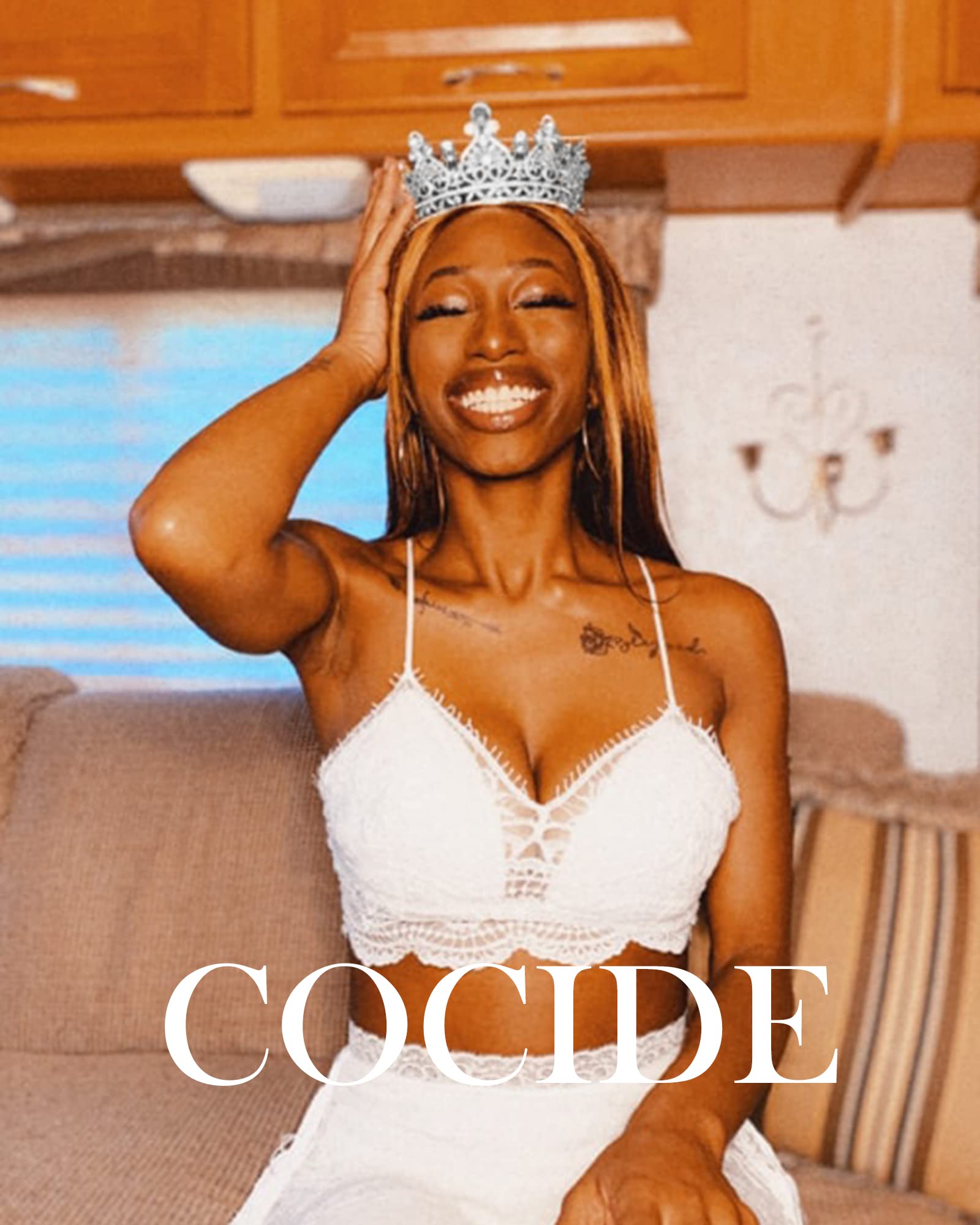 COCIDE Crystal Queen Crown & Tiara Set for Women & Girls - Elegant Wedding Headband, Birthday, Pageant, Prom, Bridal Party & Halloween Hair Accessories | Perfect for Costumes, Parties & Special Occasions