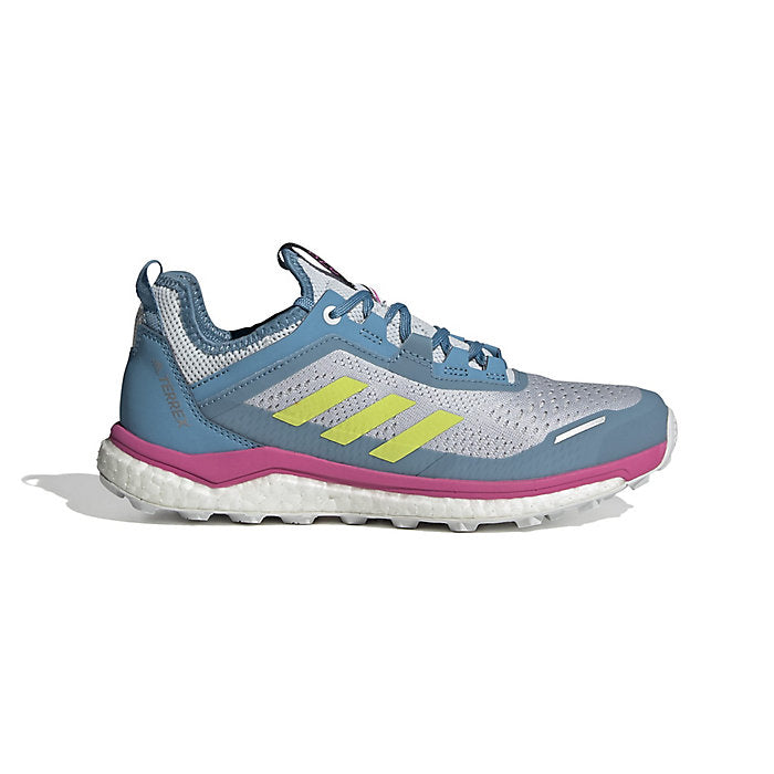 Adidas Terrex Agravic Flow Women's Trail Running Shoes - Hazy Blue/Yellow/Crystal White - Size 6 B Medium - Lightweight Hiking & Outdoor Adventure Footwear