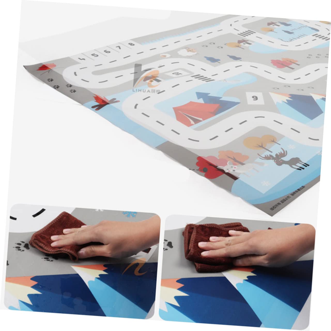 RORPOIR 2-Piece Soft Interlocking Baby Play Mat - Non-Toxic Early Education Floor Mat with Traffic Road Map Design | Perfect for Crawling, Learning & Playtime in Nursery or Playroom
