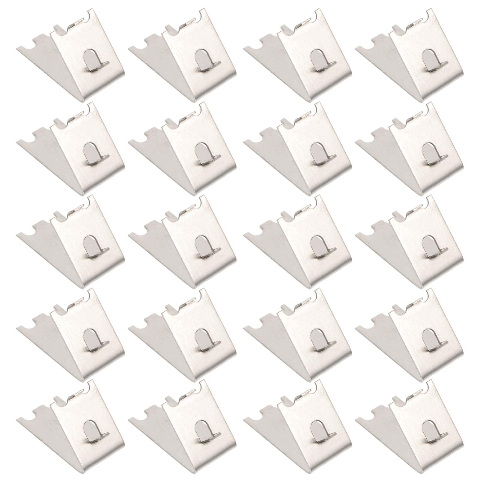 SOLUSTRE 20 Pack Stainless Steel Refrigerator Shelf Clips - Freezer Cooler Shelf Support Hooks, Square Buckle Replacement Parts for Fridge Organization (Perfect for Kitchen Storage & Appliance Maintenance)