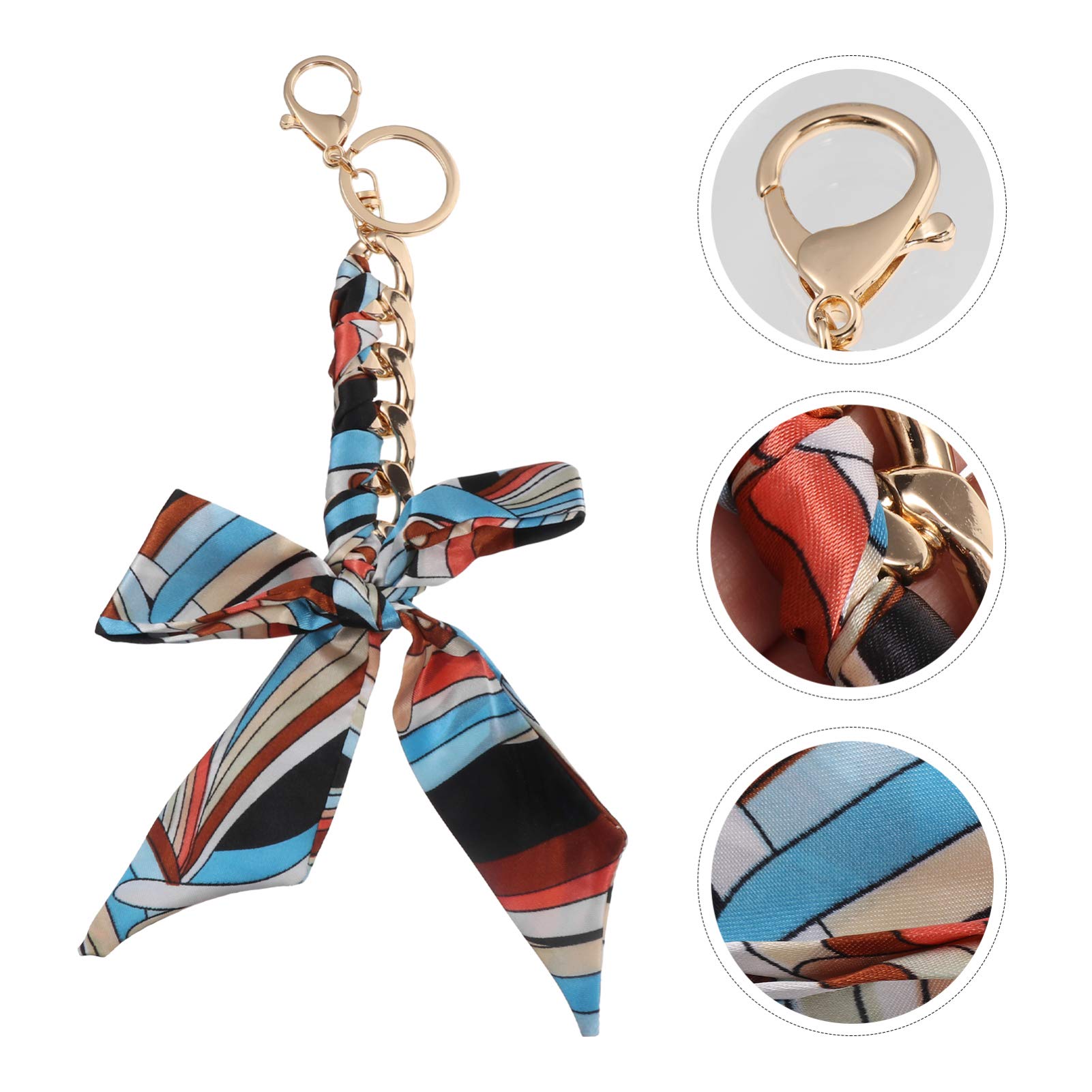 Elegant Bowknot Silk Ribbon Keychain Pendant - Fashionable Handbag Handle Decor for Purse, Tote & Shoulder Bags | Perfect Gift for Women, Party Accessories & Daily Use