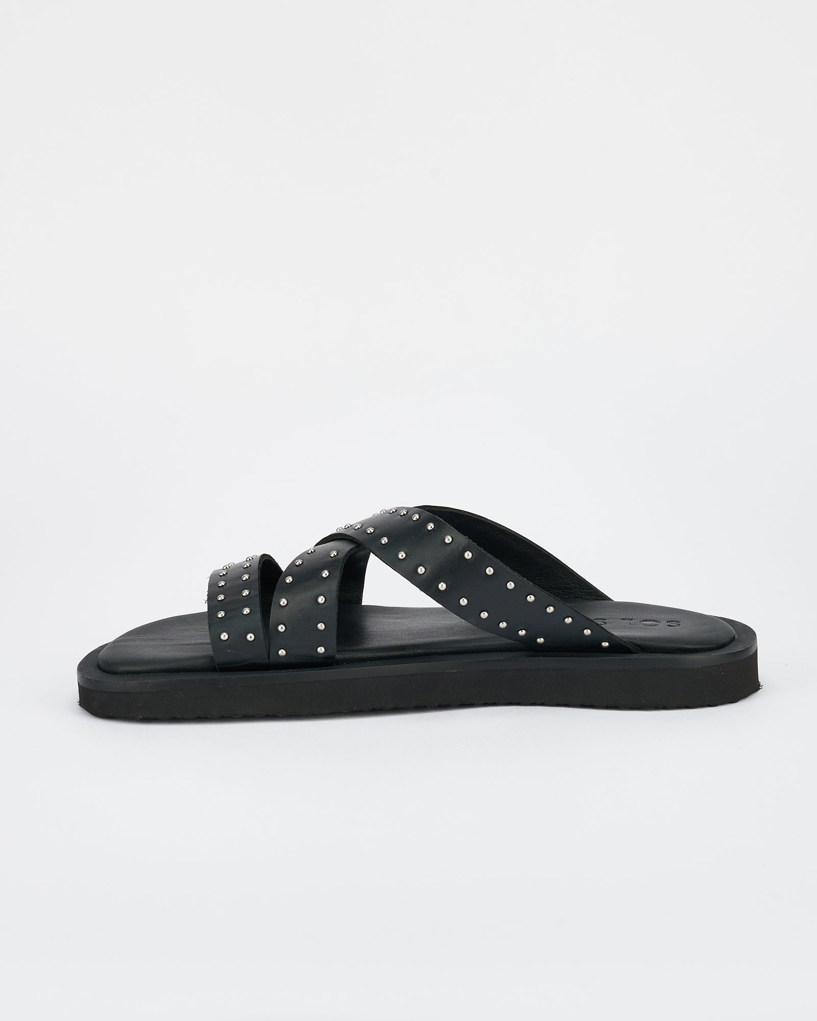 Capri Footbed Sandals for Women - Black & Silver Comfortable Flip Flops for Beach, Pool, and Summer Outfits