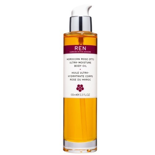 Ren Moroccan Rose Otto Ultra Nourishing Body Oil - 100ml/3.3oz | Hydrating & Anti-Aging Dry Skin Treatment | Perfect for Massage, Aromatherapy & Nighttime Skincare Routine