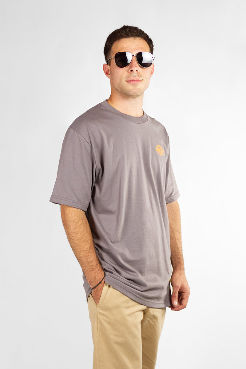 Original Ocn H T-Shirt - Asphalt Grey - Men's Casual Cotton Tee for Everyday Wear, Gym, and Street Style